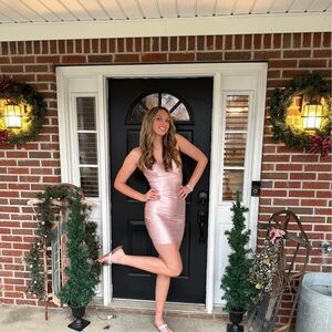 Elegant Pink Sleeveless Dress